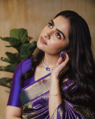 Blue Banarasi Soft Silk blend saree 2