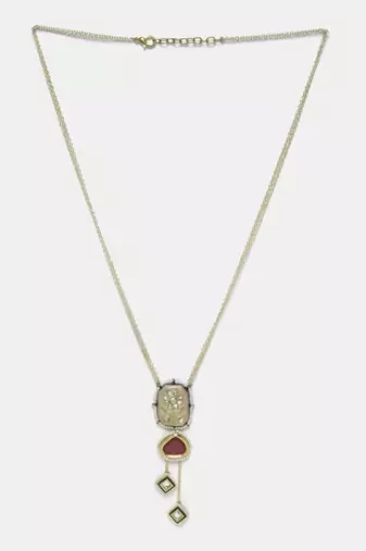Burgundy blossom haar necklace