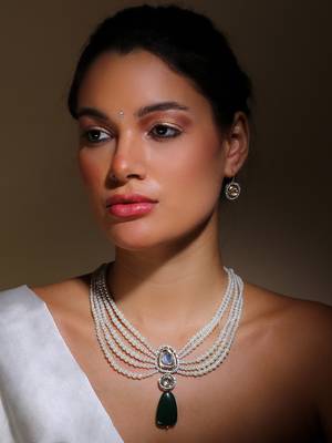 Verdant necklace with earring jewellery set 1