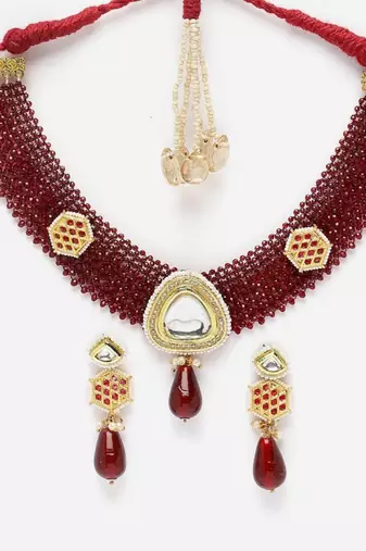 Merlot necklace with earring jewellery set