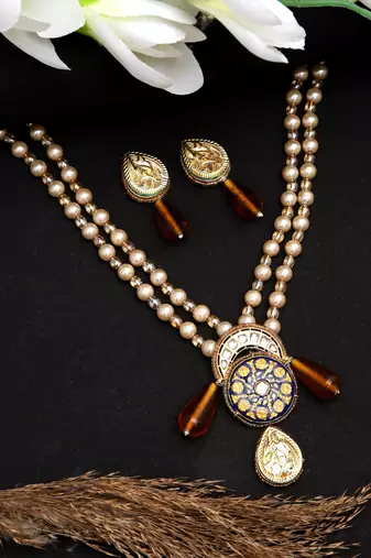 Turquoise tempest necklace with earring jewellery set