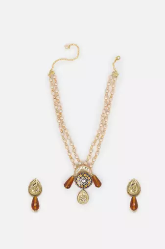 Turquoise tempest necklace with earring jewellery set
