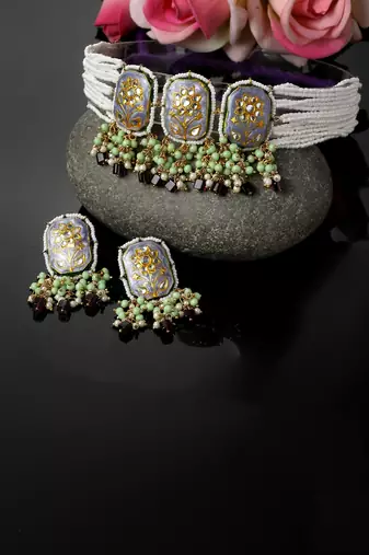 Saawan ki necklace with earring jewellery set