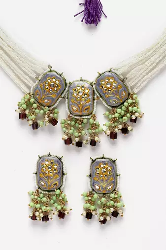 Saawan ki necklace with earring jewellery set