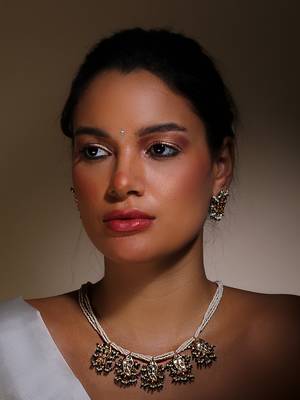 Navy twilight necklace with earring jewellery set 1
