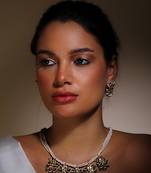 Navy twilight necklace with earring jewellery set