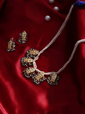 Navy twilight necklace with earring jewellery set 2