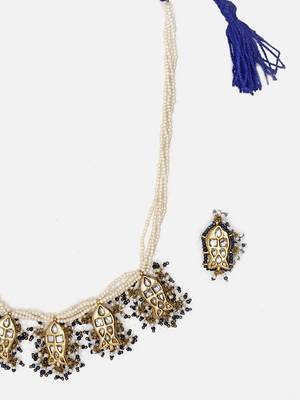 Navy twilight necklace with earring jewellery set 3