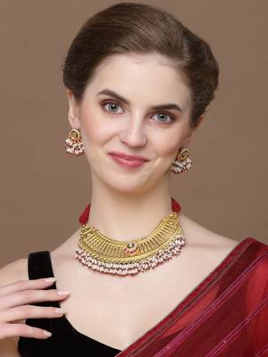 Lal roshni necklace with earring jewellery set 1
