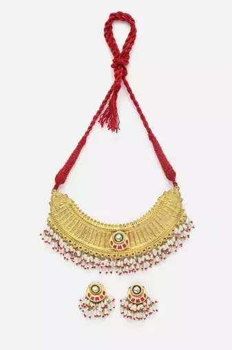 Lal roshni necklace with earring jewellery set