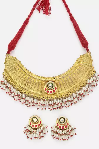 Lal roshni necklace with earring jewellery set