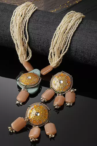 Rust necklace with earring jewellery set