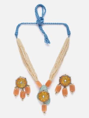 Rust necklace with earring jewellery set 3