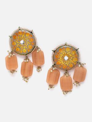Rust necklace with earring jewellery set 5