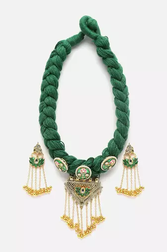Thyme necklace with earring jewellery set