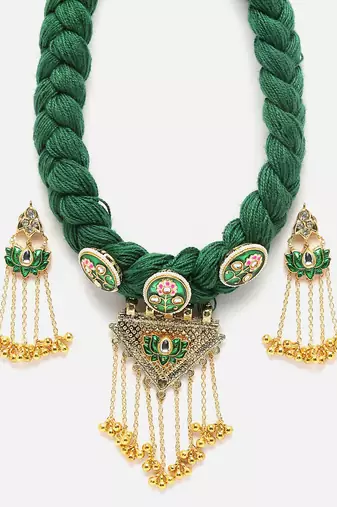 Thyme necklace with earring jewellery set