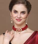 Aabi gulabi necklace with earring jewellery set