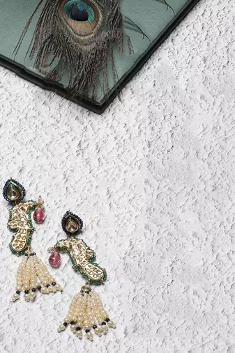 Malachite drop earring