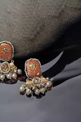 Vermilion drop earring