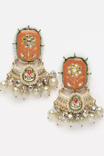 Vermilion drop earring