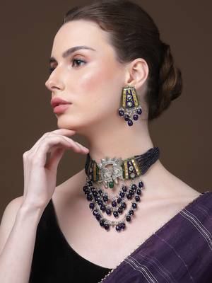 Neela anarkali drop earring 1