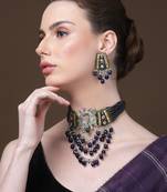Neela anarkali drop earring