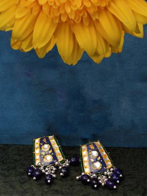Neela anarkali drop earring 2