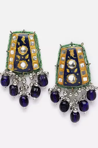 Neela anarkali drop earring