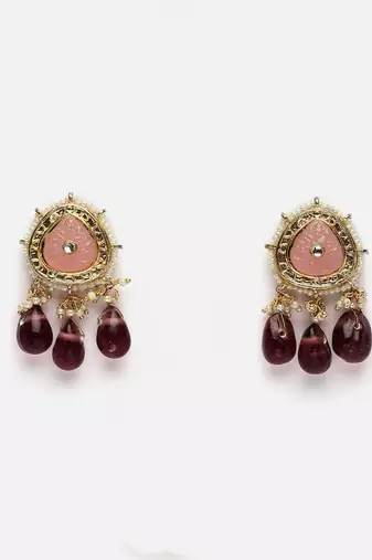 Coral drop earring