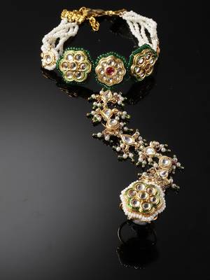 Opal hath phool hand jewellery 2
