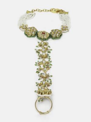 Opal hath phool hand jewellery 3