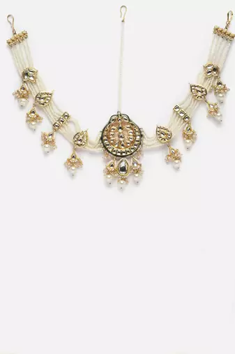 Ecru matha patti hair jewellery