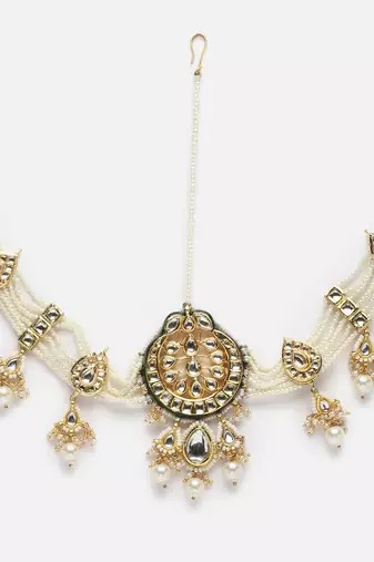 Ecru matha patti hair jewellery