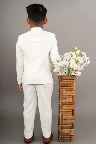 Ivory bandgala with cheetah embroidered with pant set