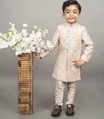 Beige embroidered stylish sherwani set