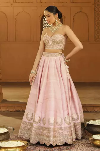 Mehnoor Razana Blush Pink Light Lehenga Set