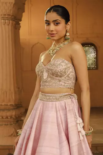 Mehnoor Razana Blush Pink Light Lehenga Set