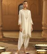 Mehnoor anika daisy ivory short kurta with dhoti set