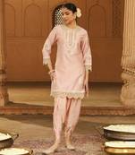 Mehnoor ernika off-rose short kurta with dhoti set