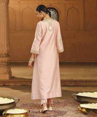Mehnoor sanvi off-rose a-line chauga with salwar set 2