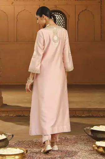 Mehnoor sanvi off-rose a-line chauga with salwar set