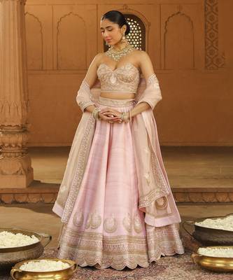 Mehnoor Razana Blush Pink Light Lehenga Set 1