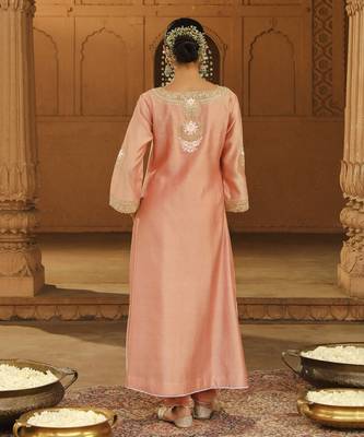 Mehnoor Sanvi Off-Rose A-Line Chauga With Salwar Set 4