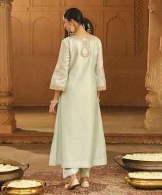 Mehnoor Sanvi Misty Green A-Line Chauga With Salwar Set 2