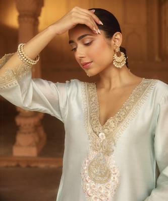 Mehnoor Sanvi Misty Green A-Line Chauga With Salwar Set 3