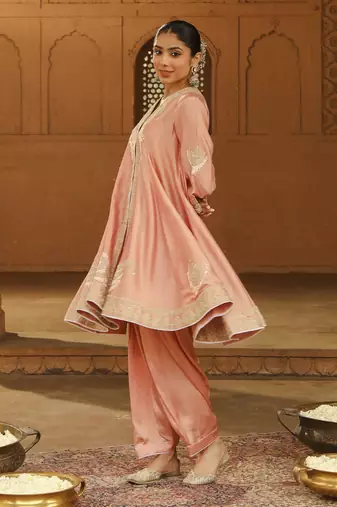 Blush Pink Short Anarkali Punjabi Salwar Suit