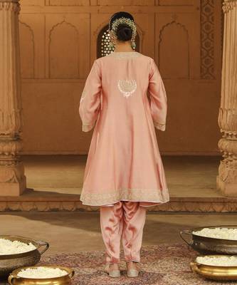 Blush Pink Short Anarkali Punjabi Salwar Suit 3