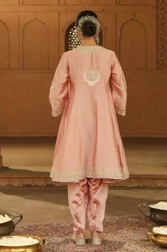 Blush Pink Short Anarkali Punjabi Salwar Suit