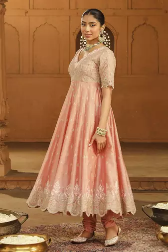 Mehnoor wasifa misty green long anarkali with chooridaar and dupatta set