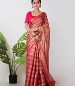 Aakar multi colour handloom tissue saree